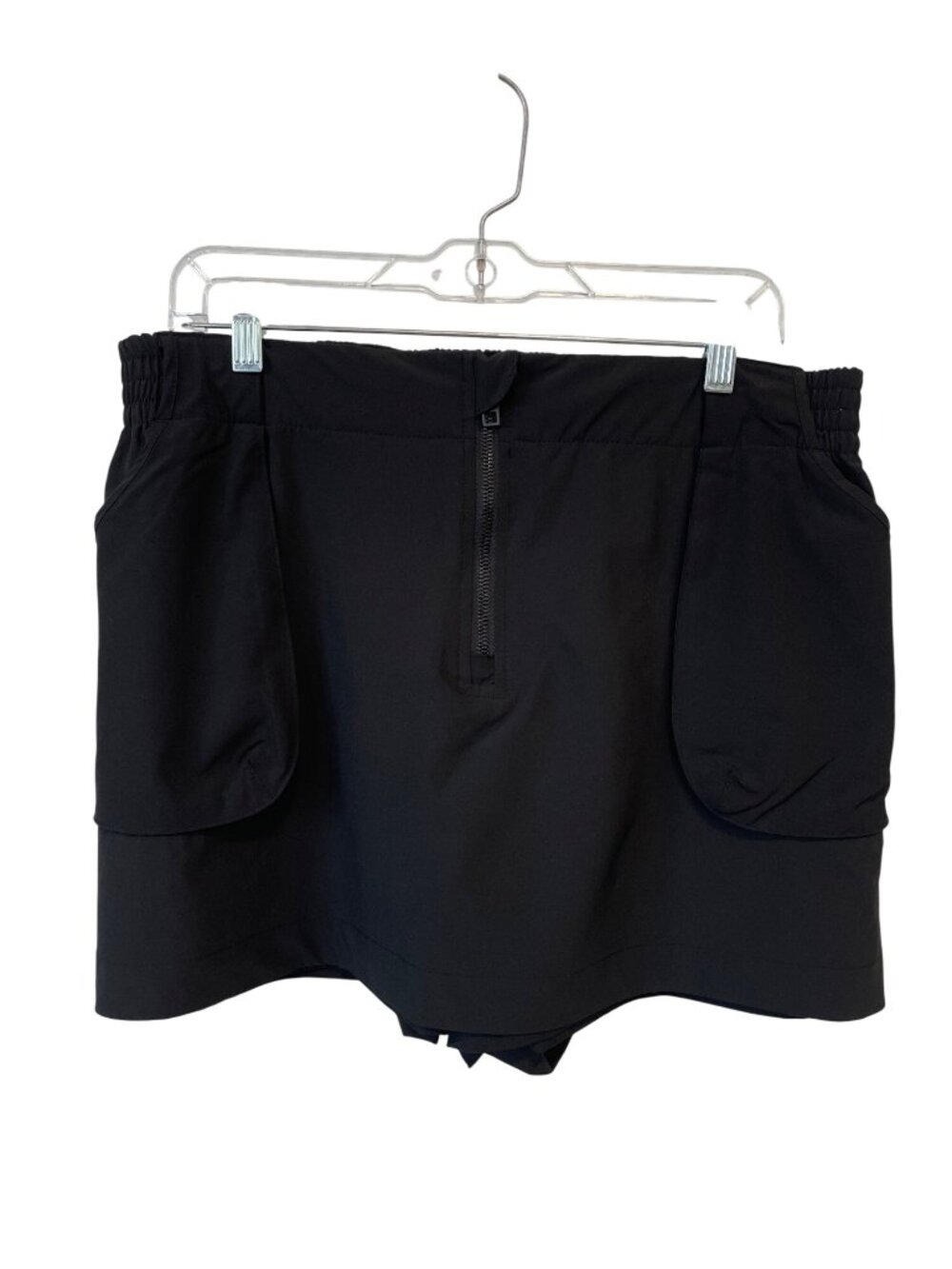 Rae Mode Skort Size 2XL Pull On Elastic Waist Zip Front Pockets Black Athleisure